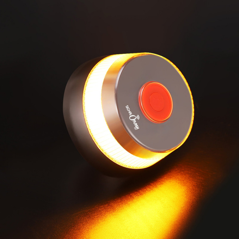 Gyrophare D'urgence V16 Homologué DGT - Lumière Orange Clignotante 360° - Base Magnétique + 3 Piles AA Incluses - Géolocalisation NB-IoT Incluse Jusqu'en 2038 - 2