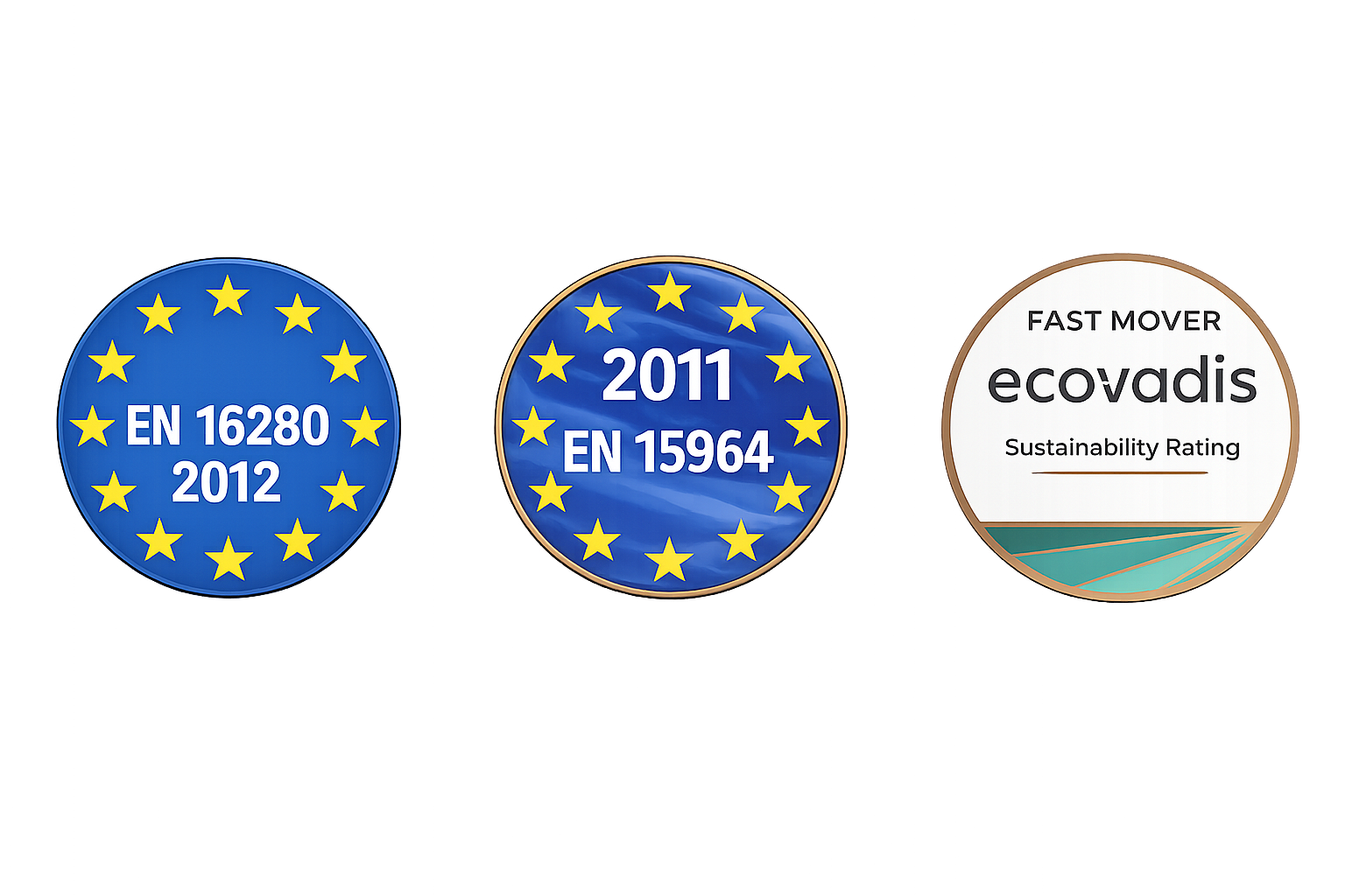 Certifications EN 16280, EN 15964 et EcoVadis