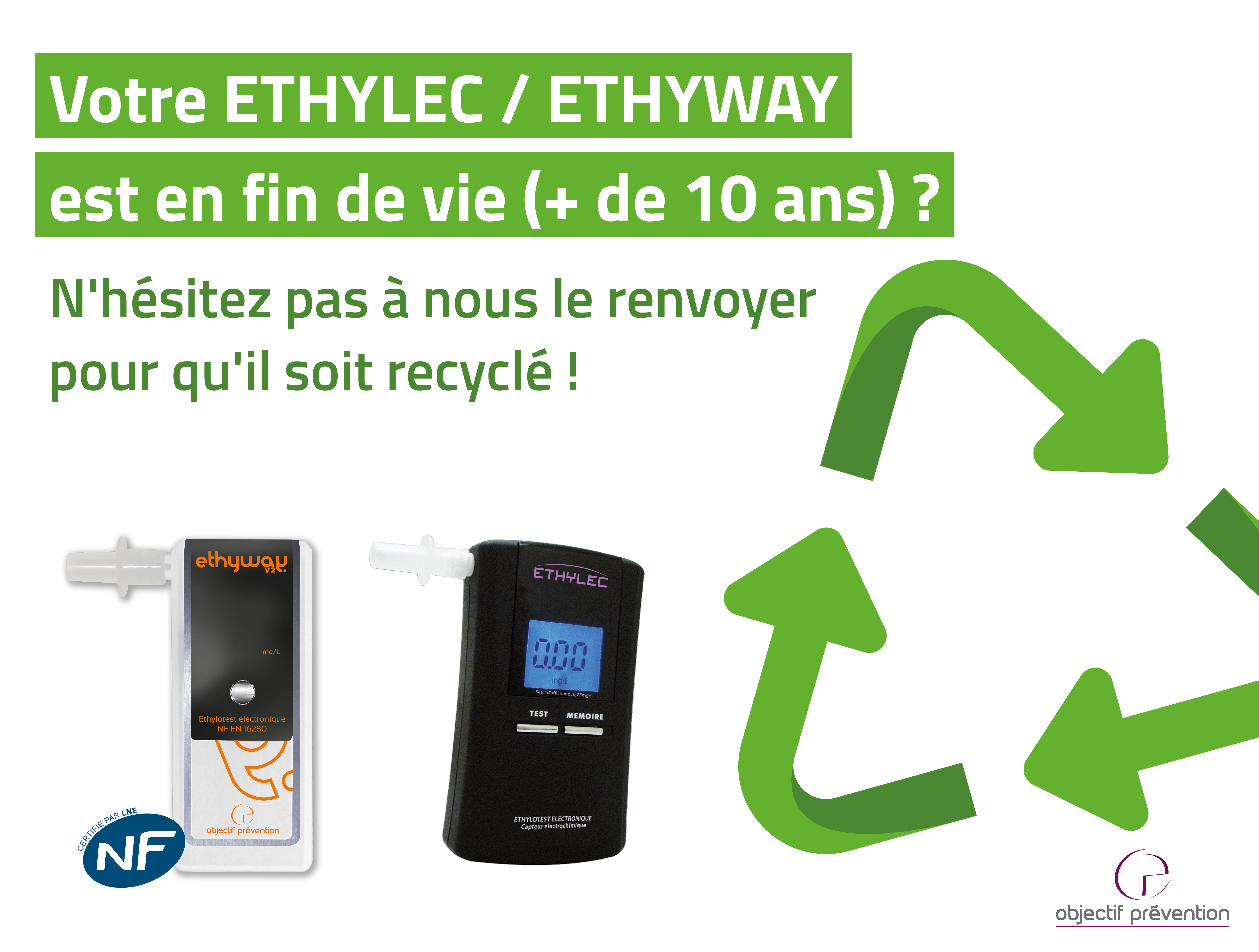 Recyclage des éthylotests